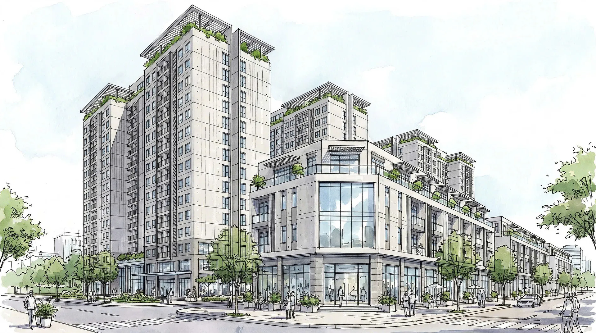 Housing projects — renderings & scale model