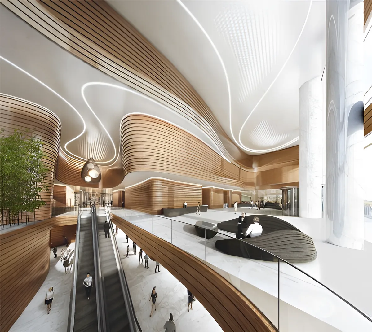Commercial lobby & banquet halls — 3D rendering 2