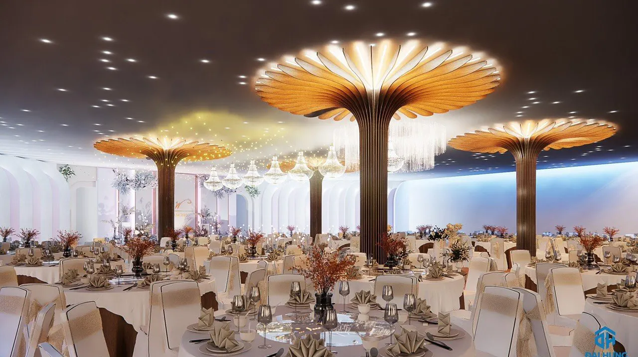 Wedding banquet hall — 3D rendering