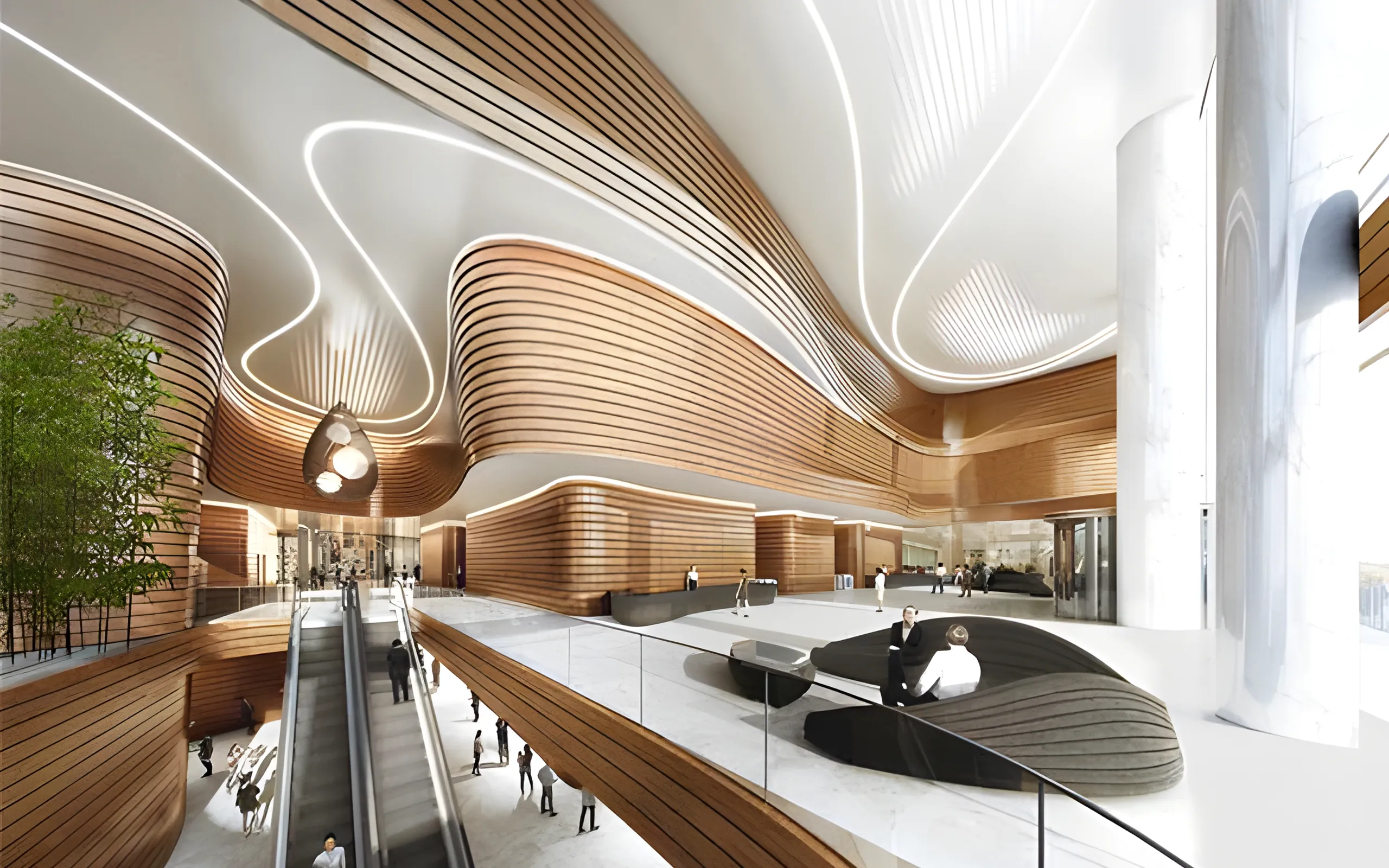 Shopping centre atrium — 3D rendering